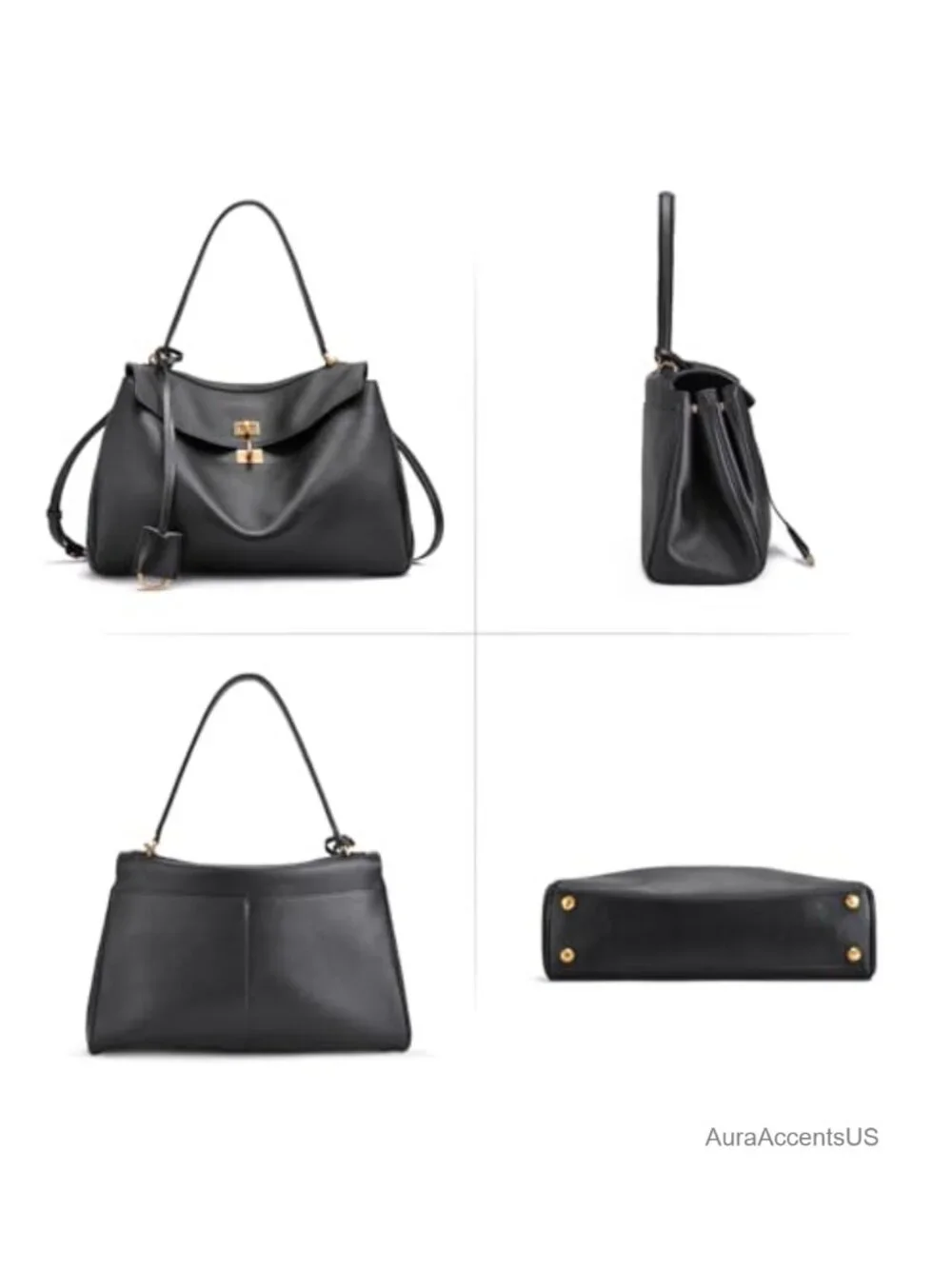 Genuine Leather Tote Bag Women's Handbag Top-Handle Satchel Shoulder Purse